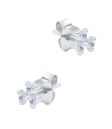 Beautiful Flower CZ Silver Stud Earring STS-6474